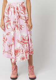 Women's Blossom Jasmine Silk Midi Skirt