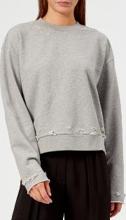 Women's Dry French Terry Distressed Sweatshirt Heather 