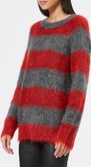 Women's Mohair Stripe Pullover Jumper