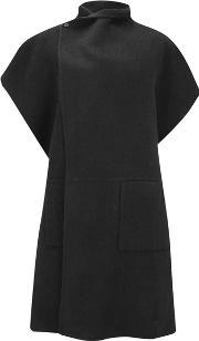 Women's Reversable Double Faced Wool Angora Coat Black Women's Reversible Double Faced Wool Angora Coat Black