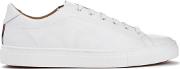 Men's Embossed Squiggle Leather Derby Trainers White