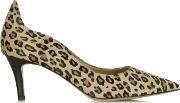 Manzano Leopard Calf Hair Low Heel Court Shoe