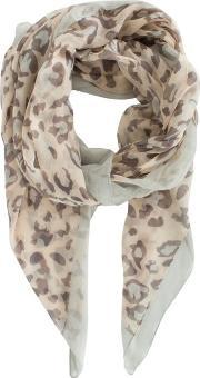 Pastel Blue Leopard Print Scarf