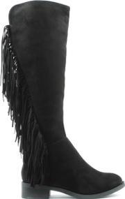 Willow Park Black Fringed Knee High Boot 