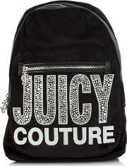 Glam Goddess Black Velour Backpack