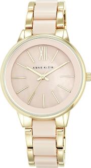 Ladies Gold And Pink Analogue Bracelet Watch Akn1412bmgb