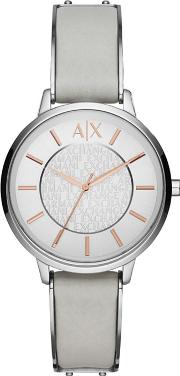 Exchange Ladies Grey And Rose Gold 3 Hand Date Watch Ax5311