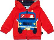 Baby Boys Red Truck Boucle Sweater