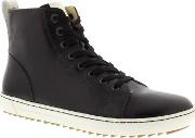 Black Leather bartlett Narrow Fit Trainers
