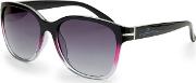 Lilly Shiny Black Purple Fade Sunglasses
