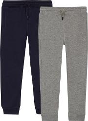 Bluezoo Pack Of Two Boys Grey And Navy Jogging Bottoms
