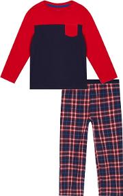Boys' Red And Navy Pyjama Set
