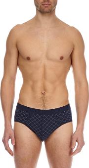 3 Pack Navy Checked Briefs