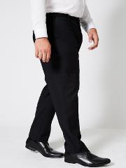 Big & Tall Black Skinny Fit Tuxedo Stretch Trousers