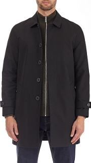 Black Single Breasted Mac Coat