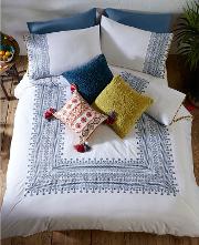 White skye Embroidery Bedding Set