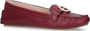 Wine linley Leather Flat Loafers