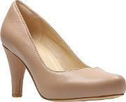 Clarks Natural Leather dalia Rose High Stiletto Heel Court Shoes