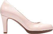 Clarks Pale Pink Patent adriel Viola Stiletto Heel Court Shoes
