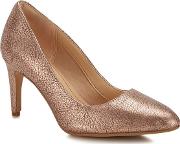 Clarks Rose Gold Leather laina Rae High Stiletto Heel Court Shoes