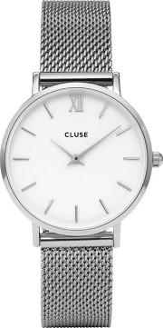 Ladies Silver minuit Analogue Bracelet Watch Cl30009