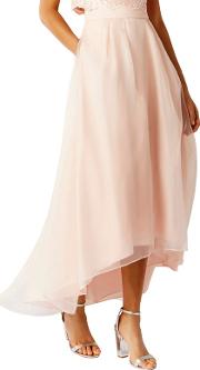 Blush Pink Iridessa Organza High Low Skirt