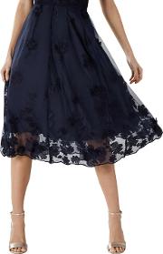 Navy neive Floral Lace Skirt