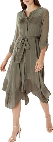 Olive ava Casual Belted Shirt Dress