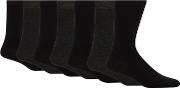 Debenhams Pack Of 7 Dark Grey Cotton Blend Socks