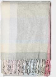 Blue And Pink Pastel Checked Scarf