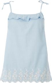 Chambray Broderie Camisole Top