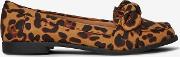 Leopard Microfibre Leah Bow Loafers