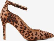 Leopard Print Microfibre Dolly Court Shoes
