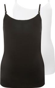 Maternity 2 Pack Black And White Camisole Top