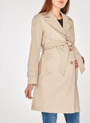 Maternity Beige Belted Trench Coat