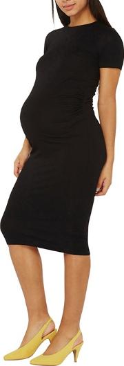 Maternity Black Short Sleeve Bodycon Dress