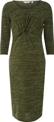 Maternity Green Brushed Manipulated Bodycon Dress