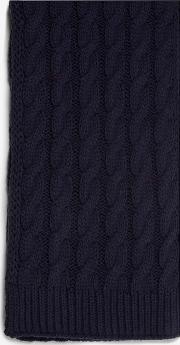 Navy Cable Knit Scarf