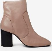 Putty Abstract Leather Ankle Boots