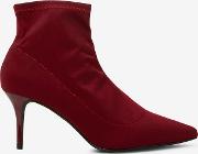 Red And Burgundy Atomic Ankle Boots