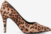 Wide Fit Multi Coloured Leopard Print Microfibre Drake Court Shoes