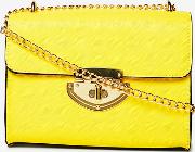 Yellow Lock Chain Cross Body Bag