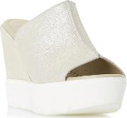 Gold 'kammi' Platform Mule Wedge Sandals