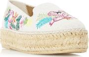 Multicoloured 'glamour' Embroidered Flatform Espadrille Loafers