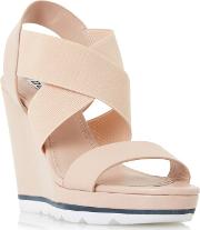 Natural kalifornia White Outsole Cross Strap Wedge Sandals