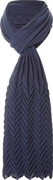 Navy leannie Pleated End Scarf
