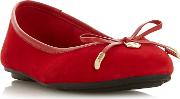 Red Leather harpss Ballet Pumps