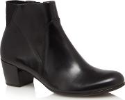 Black Leather shape M Mid Block Heel Ankle Boots