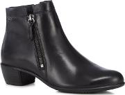Black Leather touch 35 Mid Block Heel Ankle Boots