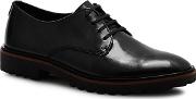 Black Patent Leather incise Tailored Lace Up Shoes